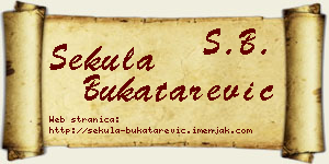 Sekula Bukatarević vizit kartica